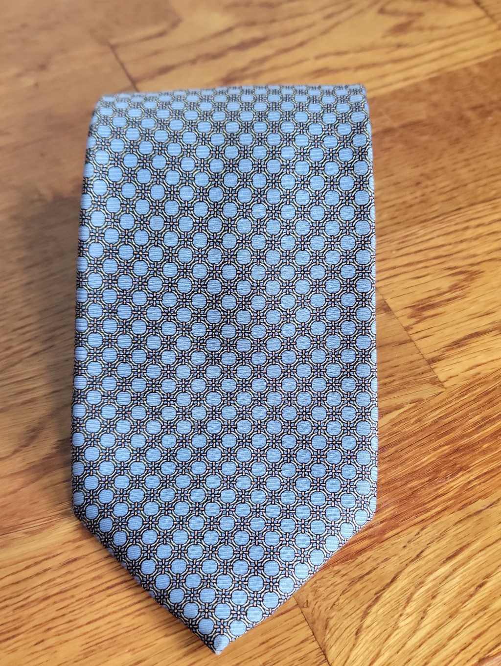 Enro 100% Silk Classic Light Blue Geometric Men's Tie